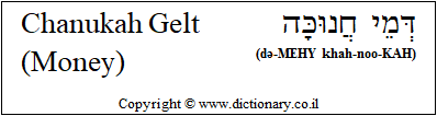 'Chanukah Gelt (Money)' in Hebrew